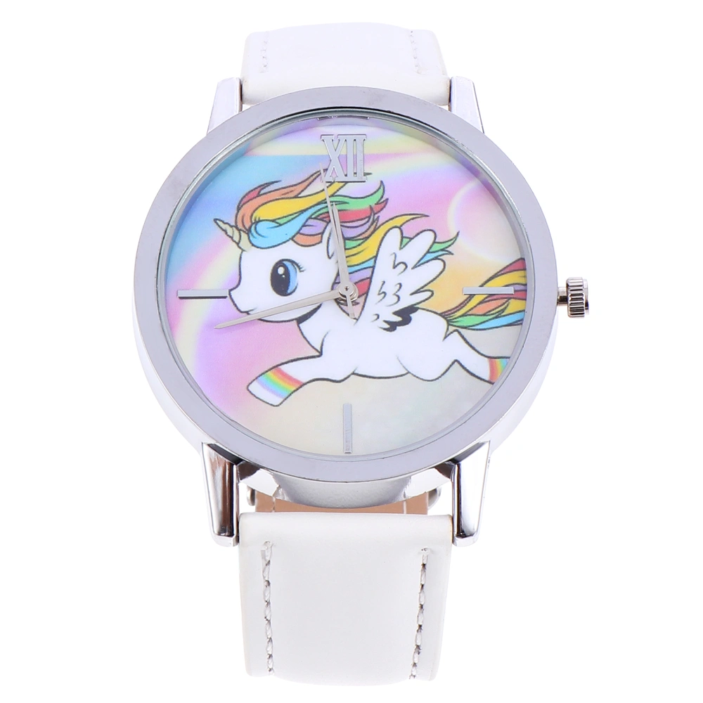 Fashionable Women Watch Stylish Quartz Watch Cartoon Unicorn Wristwatch