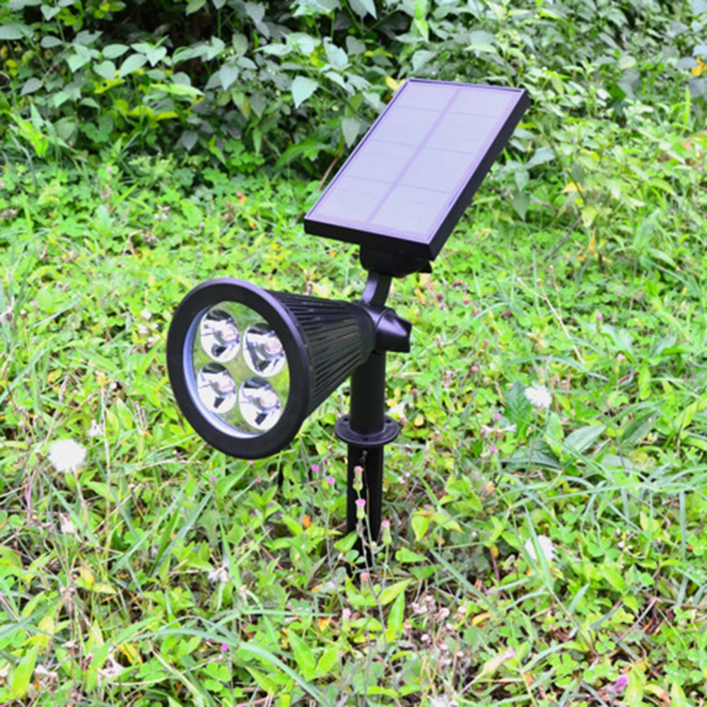 2 Pcs Solar Spotlights 4 LEDs Solar Landscape Waterproof RGB Light Lamp Ground Plug Lamp for Outdoor Lawn Patio