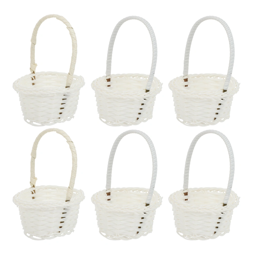 6pcs Durable Woven Baskets Distinctive Rattan Baskets Premium Picnic Baskets