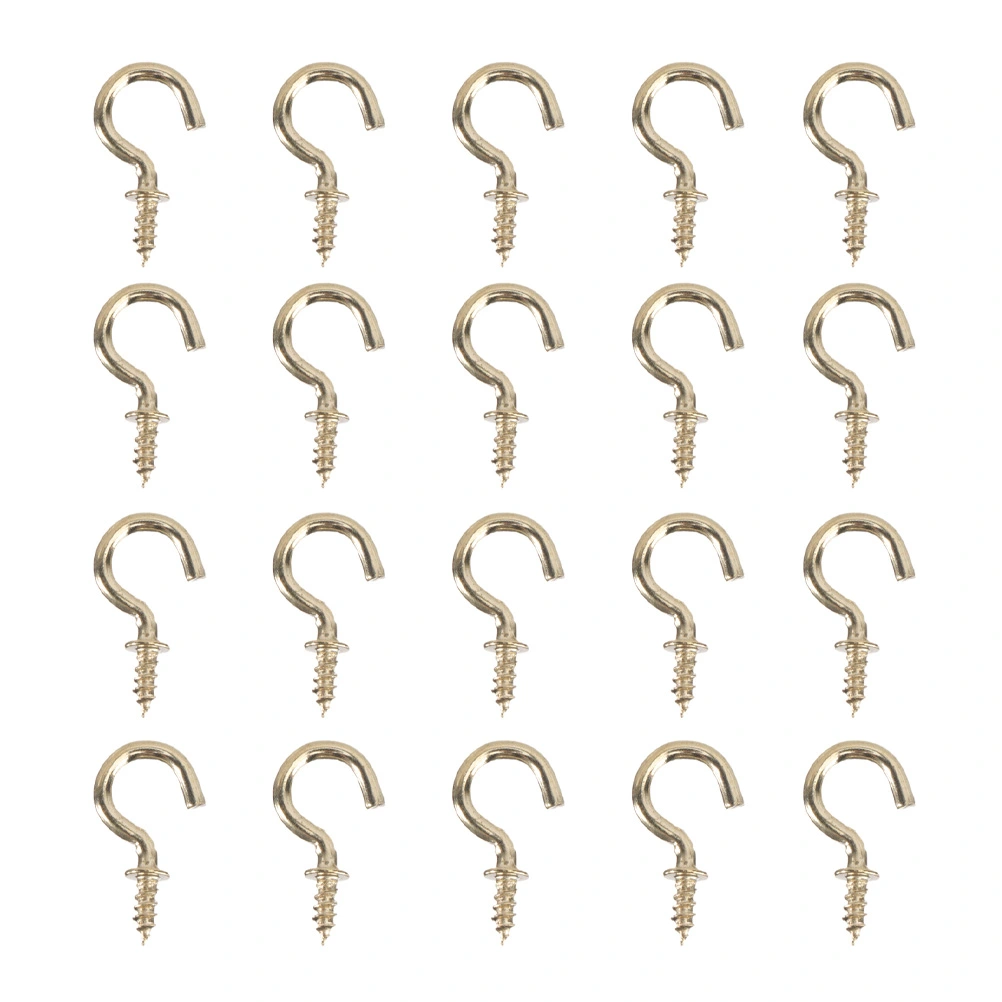 50pcs Iron Screw Hooks Heavy Duty Screw Hooks Self-tapping Hanging Hooks