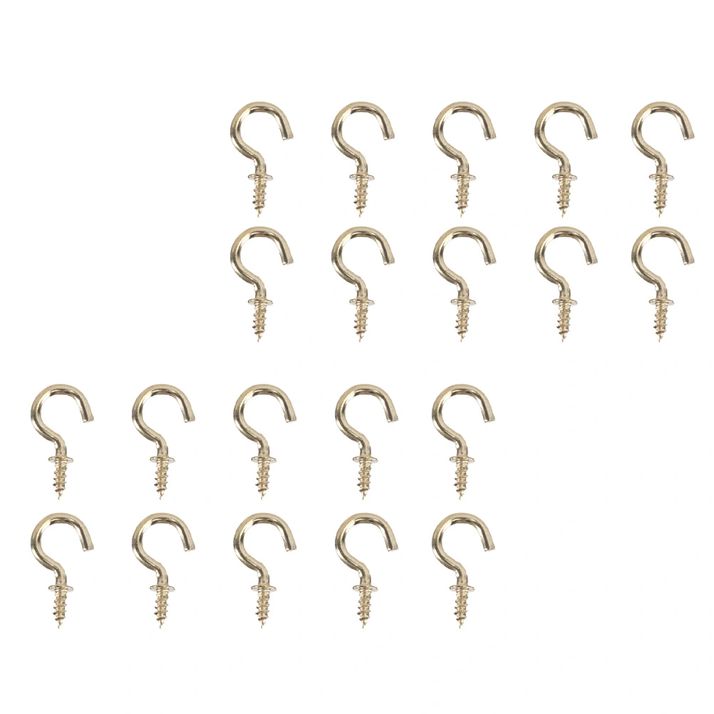 50pcs Iron Screw Hooks Heavy Duty Screw Hooks Self-tapping Hanging Hooks