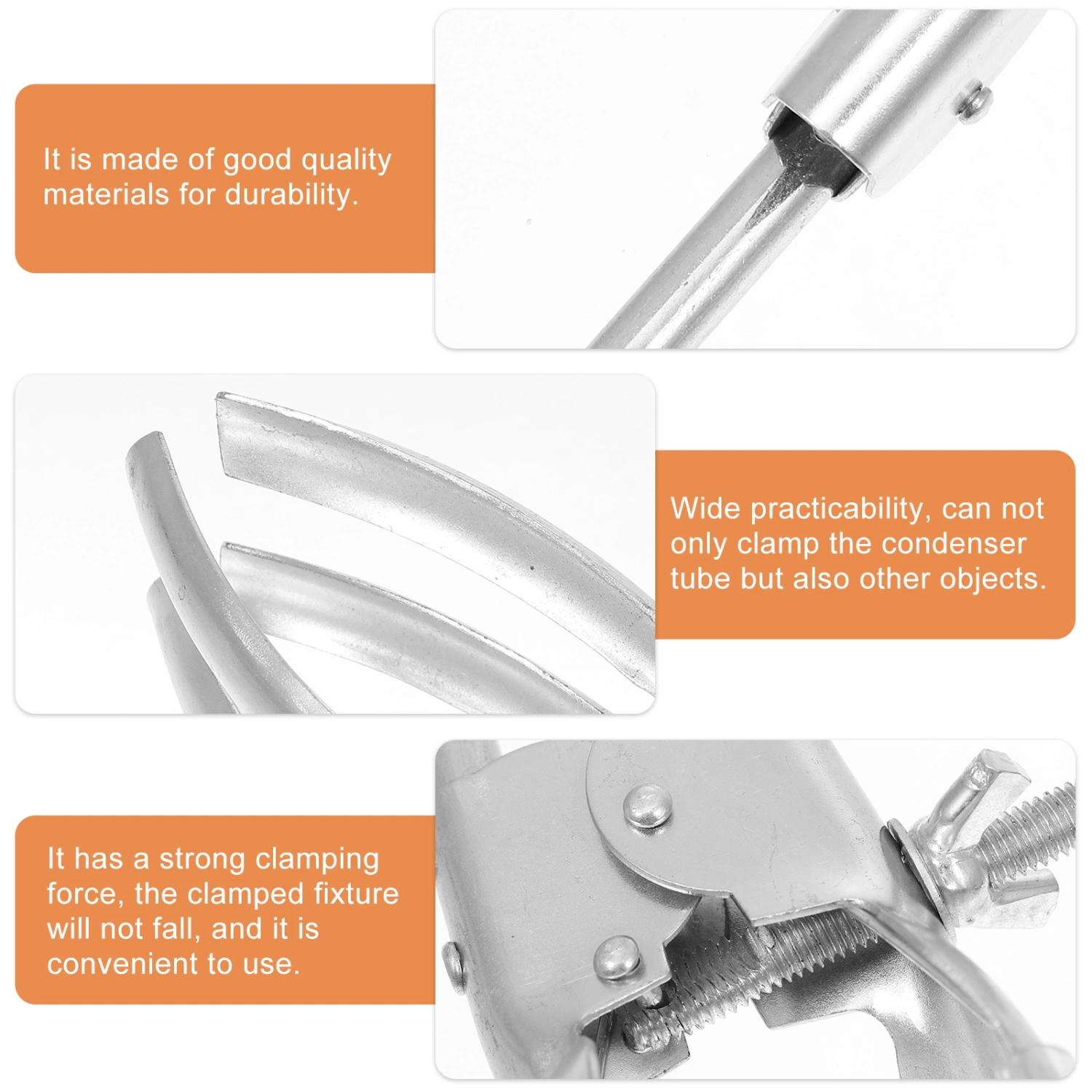 2pcs Condensing Tube Tongs Universal Beaker Clamp Metal Holder for Experiment