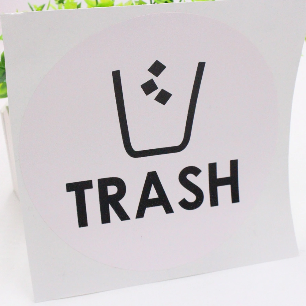 8pcs Prcatical TRASH and RECYCLE Letter Sticker Recycling Bin Self Adhesive Marking Paste for Daily Use