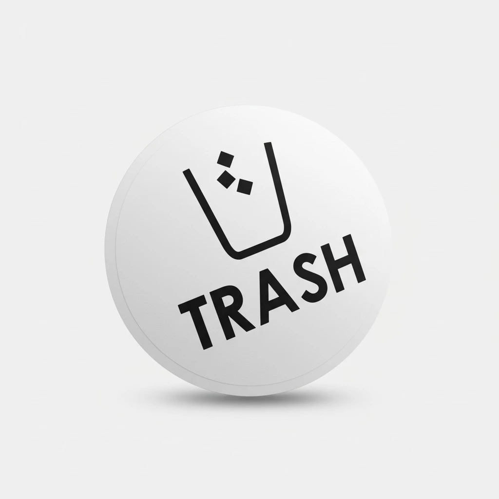 8pcs Prcatical TRASH and RECYCLE Letter Sticker Recycling Bin Self Adhesive Marking Paste for Daily Use