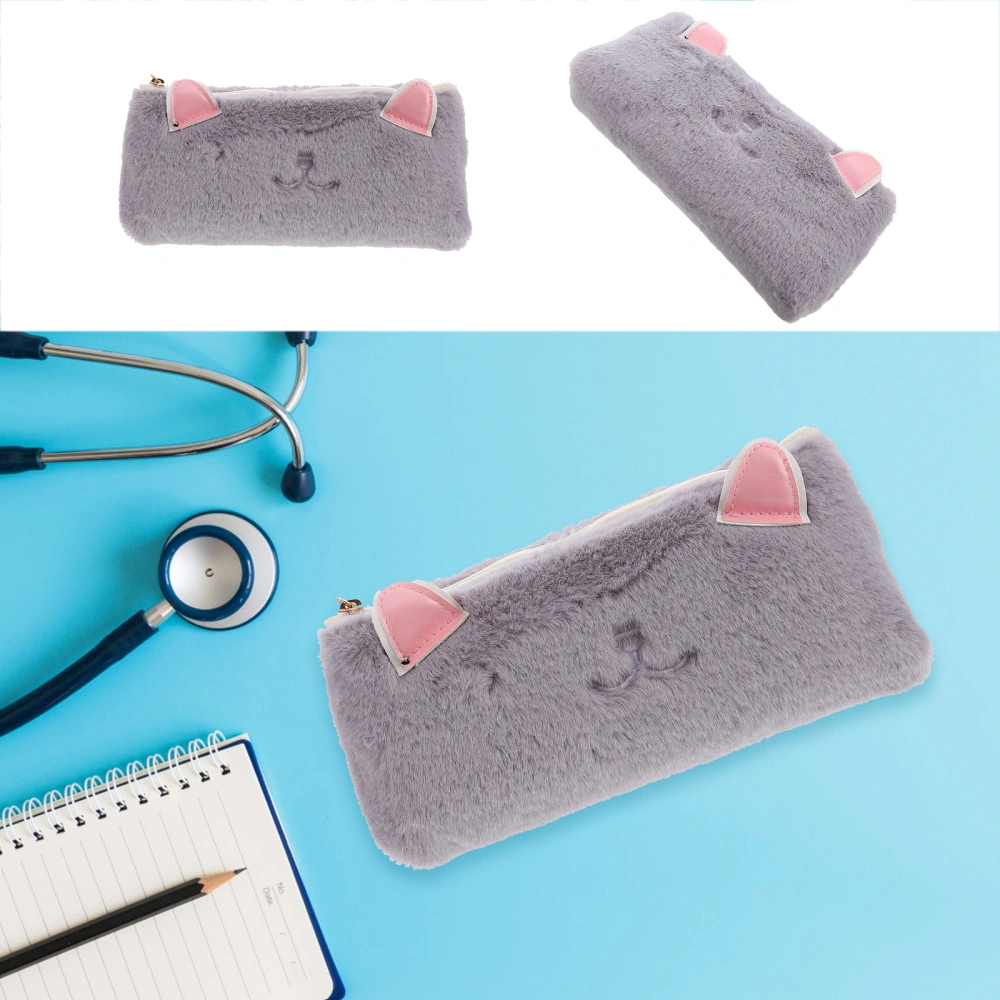 1 Pc Adorable Pencil Case Student Plush Case Bag Students Stationery Bag