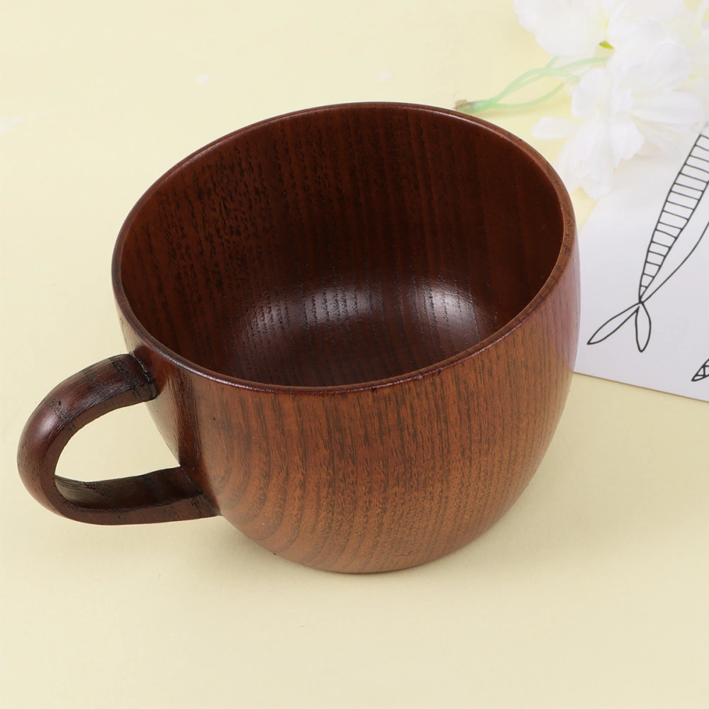 240ml Wooden Mug with Handle Water Cup Simple Personality Office Coffee Cup