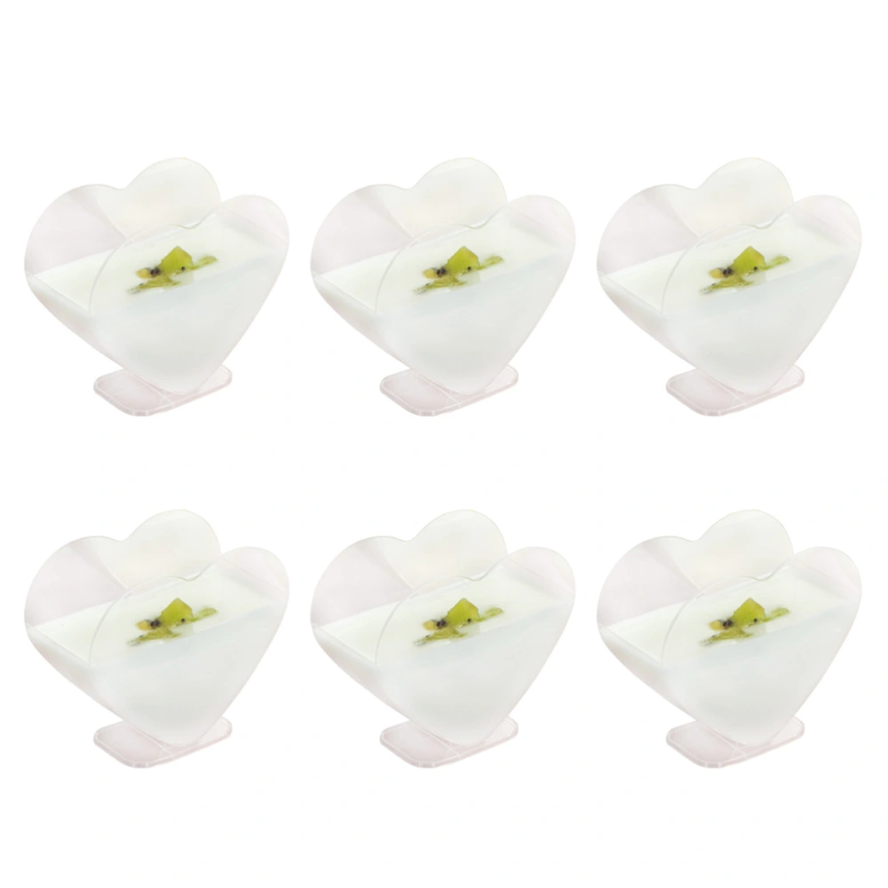 30pcs Disposable Heart-shaped Mousse Cups Plastic Clear Tiramisu Cup Dessert Containers for Jelly Pudding