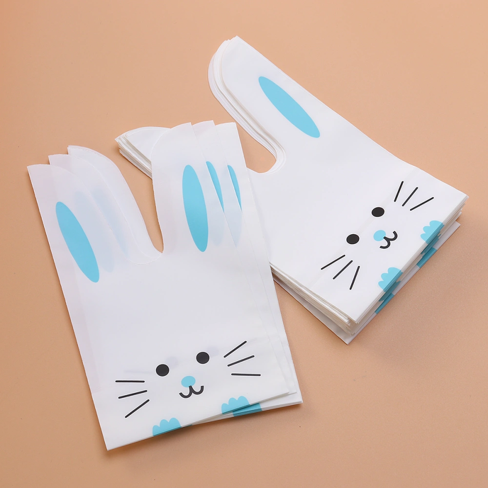 100pcs Rabbit Ear Packing Bag Printing Candy Dessert Gift Storage Bag for Festival Store Party Kid (10x18cm)