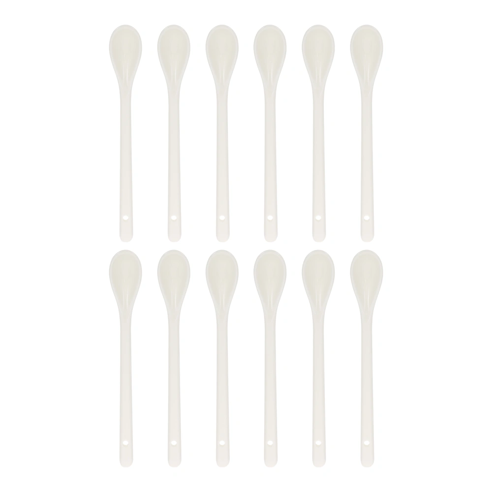 12 Pcs Ceramic Coffee Spoon Practical Coffee Stirring Spoon Ice Cream Spoons