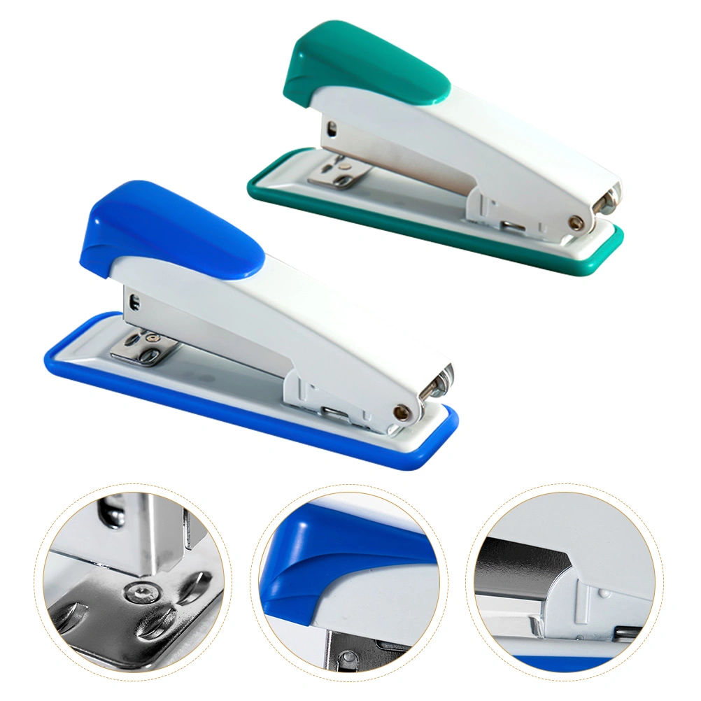 2Pcs Staplers Metal Staplers Medium Staplers Standard 24/6 Staplers for Office Desk