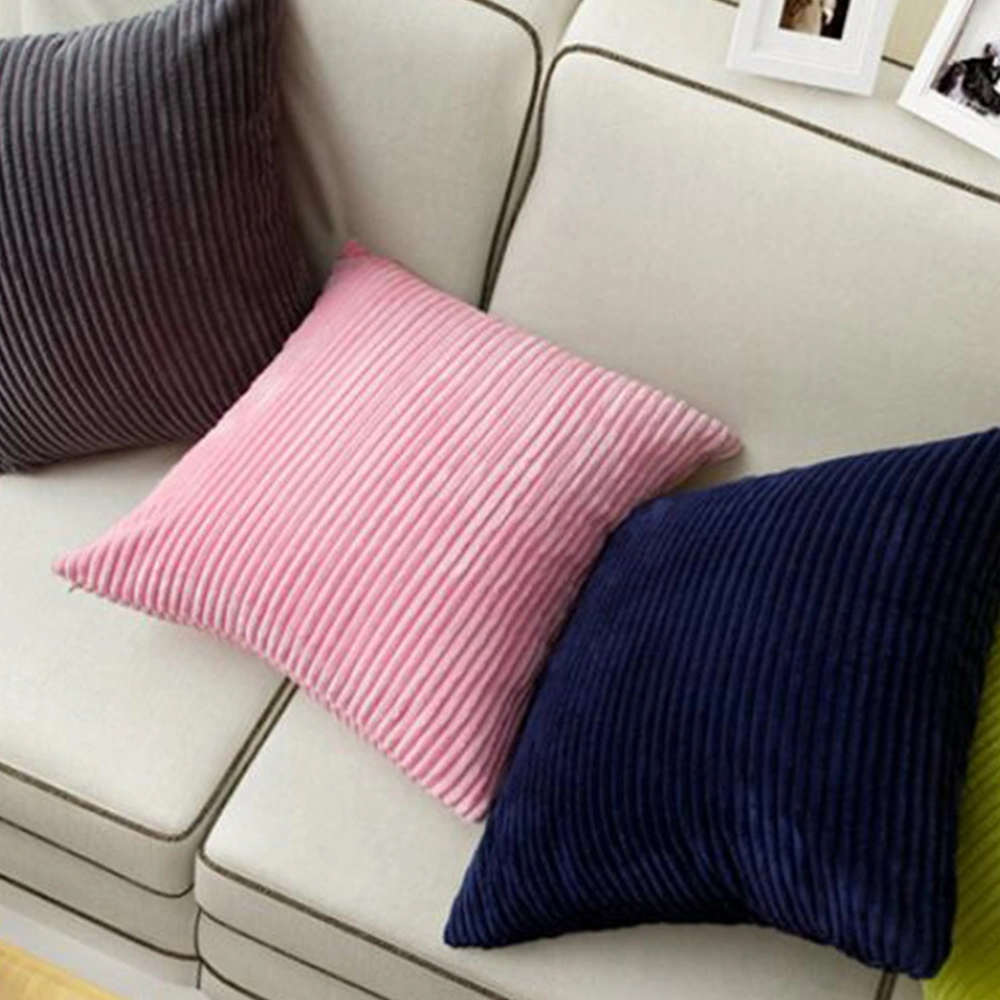 Pink Corduroy Pillow Covers Throw Pillow Cases Square Cushion Covers for Office Sofa Car without Pillow Core