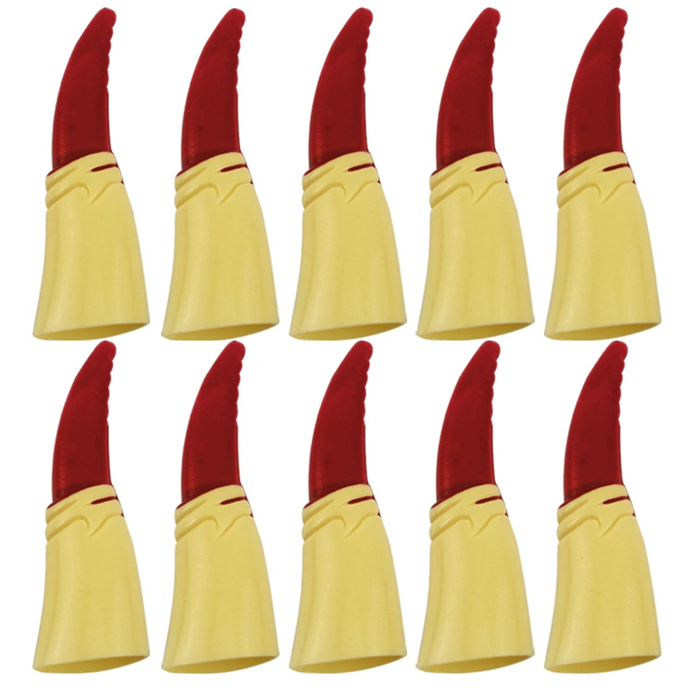 10 Pcs Halloween Props Nail Fake Finger Nail Set Witch Zombie Ghost Finger Nail (Red)