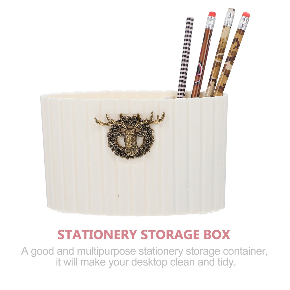 Office Desktop Stationery Storage Box Elk Three-grid Stationery Organizing Box