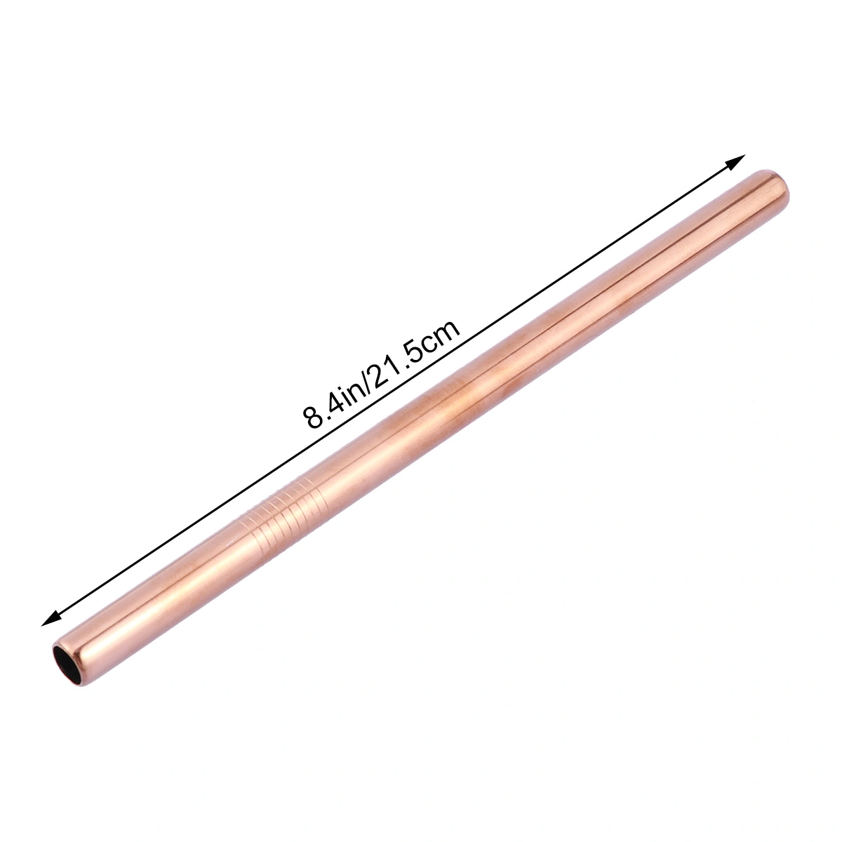1 Pc 215x12mm Stainless Steel Drinking Straw Reusable Straight Straw for Tumblers(Rose Gold))