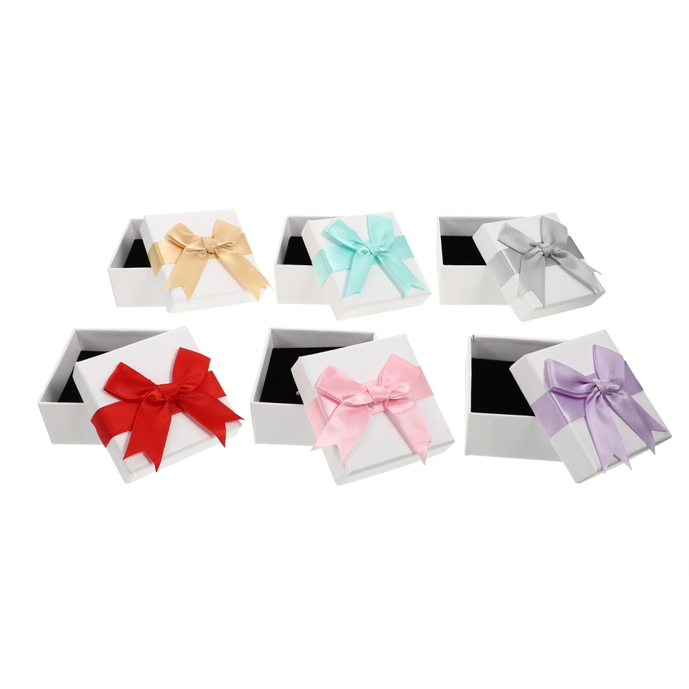 6pcs Wedding Party Favor Boxes Candy Boxes Elegant Ribbon Bow Treat Gift Boxes