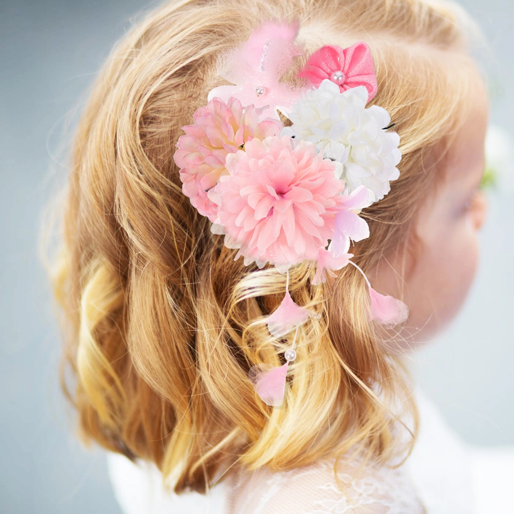 1 Set Kids Flower Hair Clips Beautiful Kids Floral Hairpins Hair Accessory