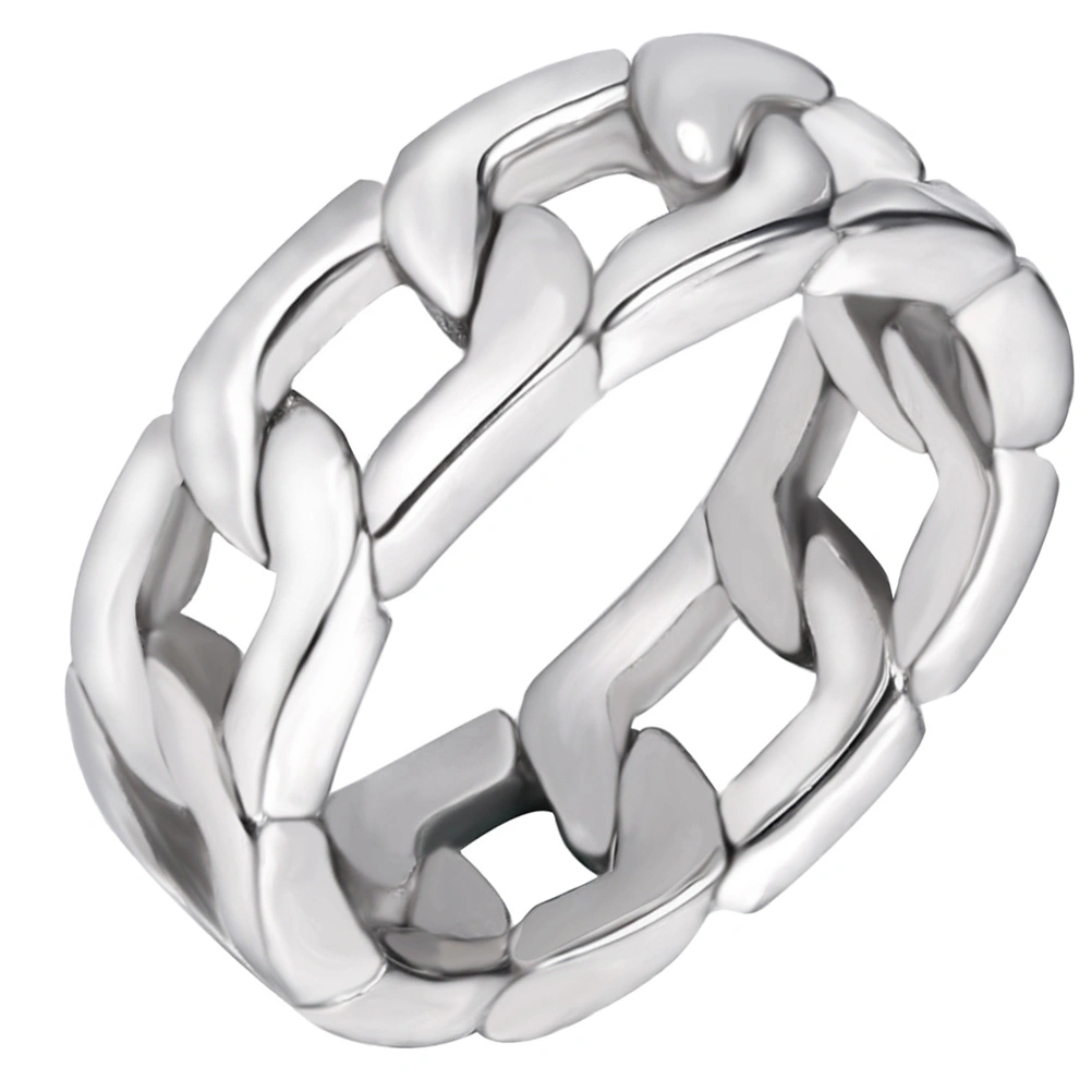 Link Chain Ring Chunky Curb Ring Stainless Steel Curb-Link Ring for Men