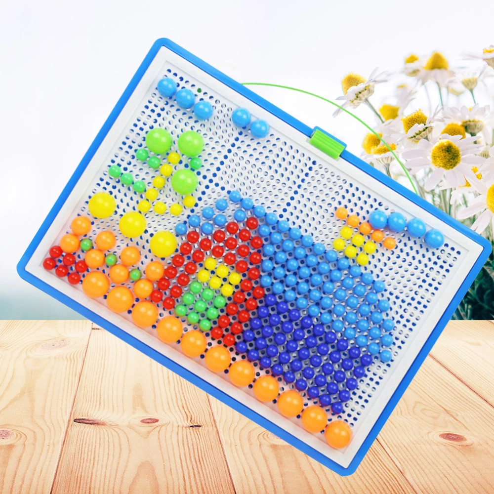 592pcs 275x19CM Creative DIY Desktop Mushroom Nail Puzzle Game Toy Set Early Childhood Educational Toy (Random Color)