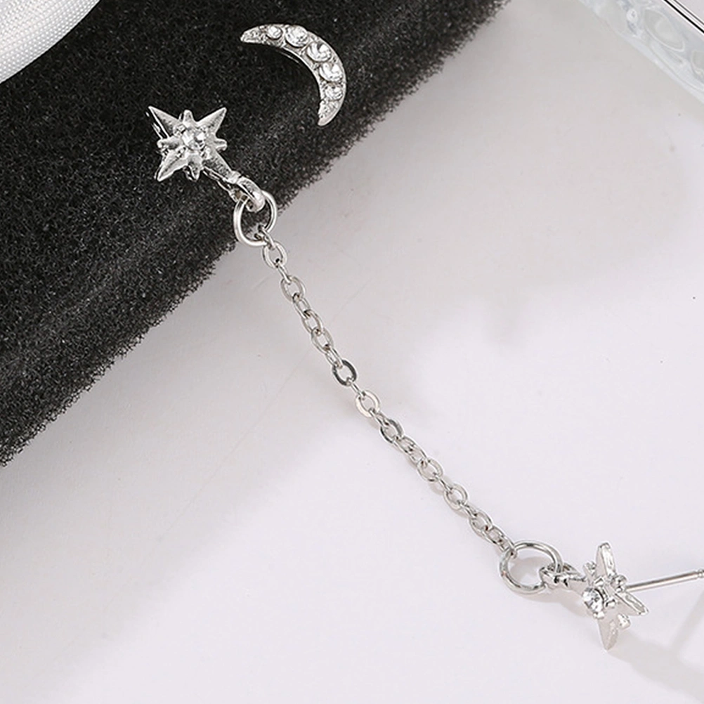 1 Pair Asymmetric Moon Star Earrings Women Earring Studs Earrings Jewelry