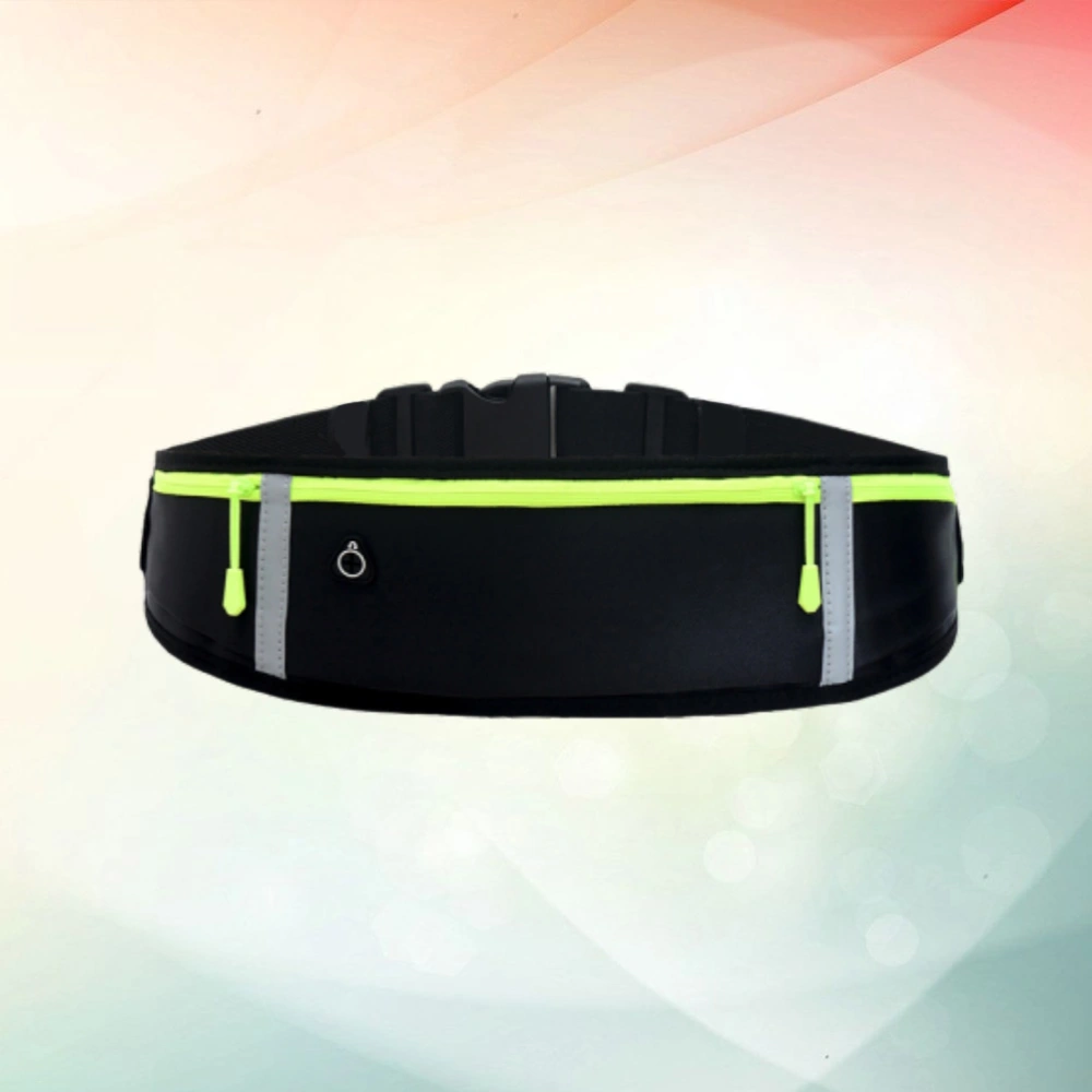 Black Ultra-thin Mobile Phone Pockets Marathon Waist Belt Universal Waist Pouch Waterproof Reflective Strips Waist Bag for Fitness Sports