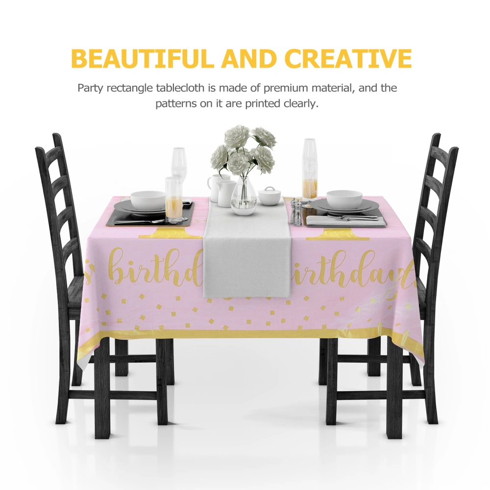 2Pcs Tablecloths Rectangle Birthday Tablecloths Party Table Cover Birthday Supplies