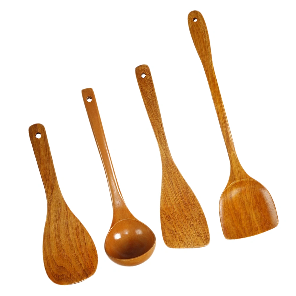 1 Set of 4pcs Kitchen Tools Cooking Wood-made Utensil Kitchen Set for Family