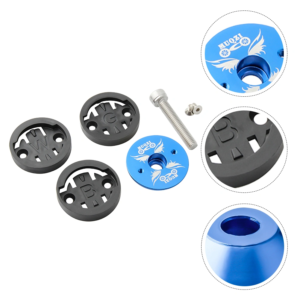 MTB Stem Bike Headset Stem Caps Kit Stopwatch Seat (Blue)
