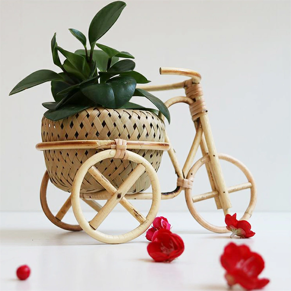 Mini Rattan Weave Basket Hand Knitting Craft Desktop Decorative Supplies