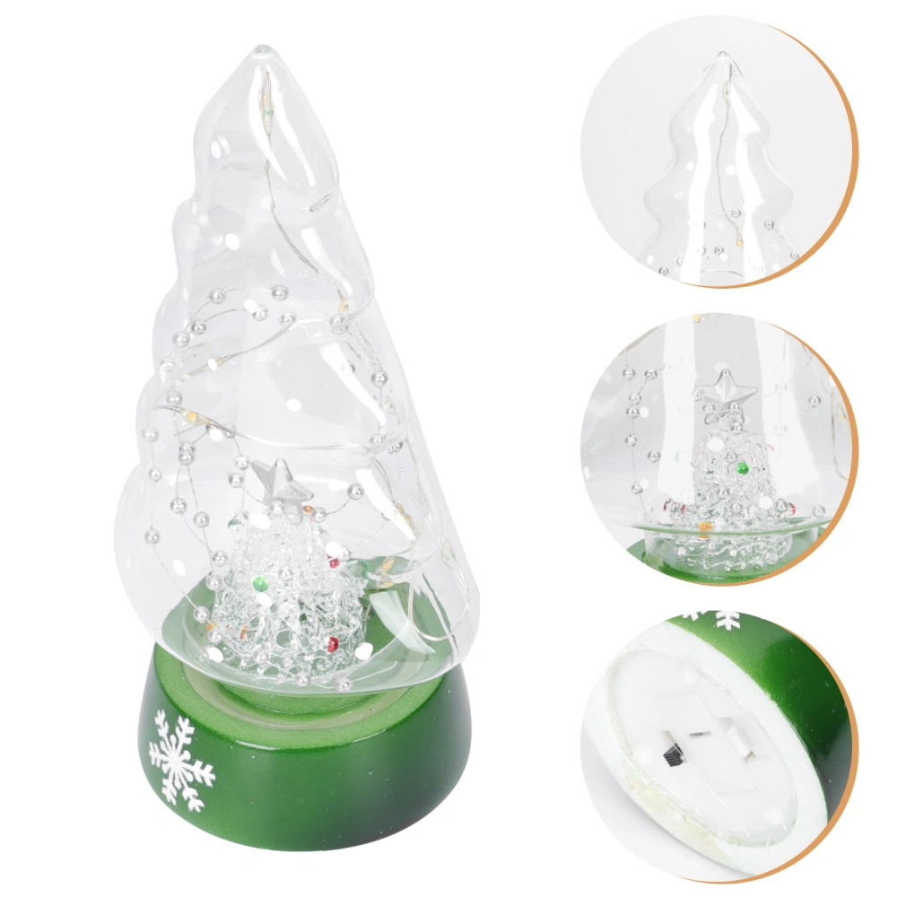 1Pc Home Desktop Glass Adornment Luminous Night Light Chic Small Ornament