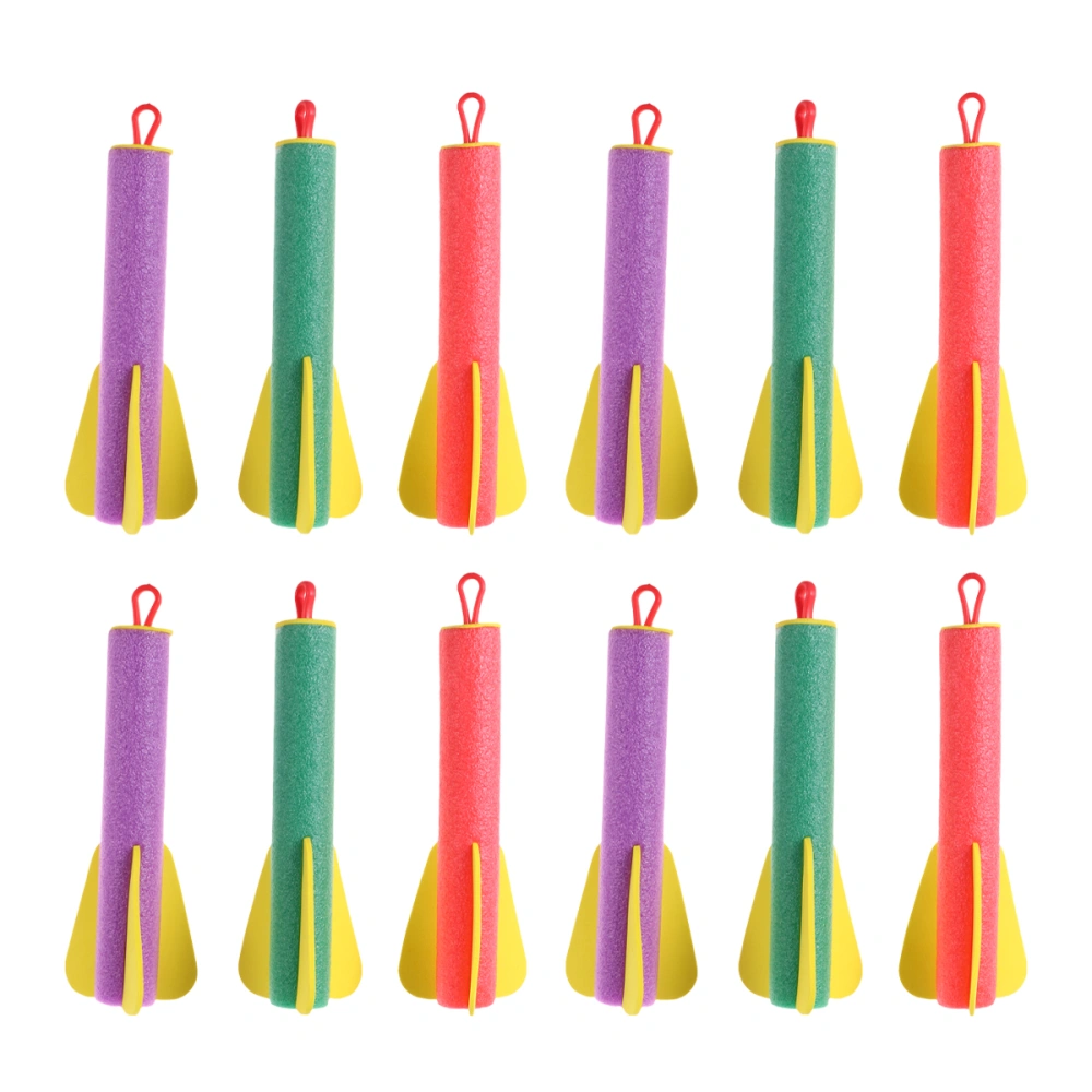 12pcs Finger Toys Slingshot Flying Toy Rubber Band Toys Finger Toys (Purple Red Blue)