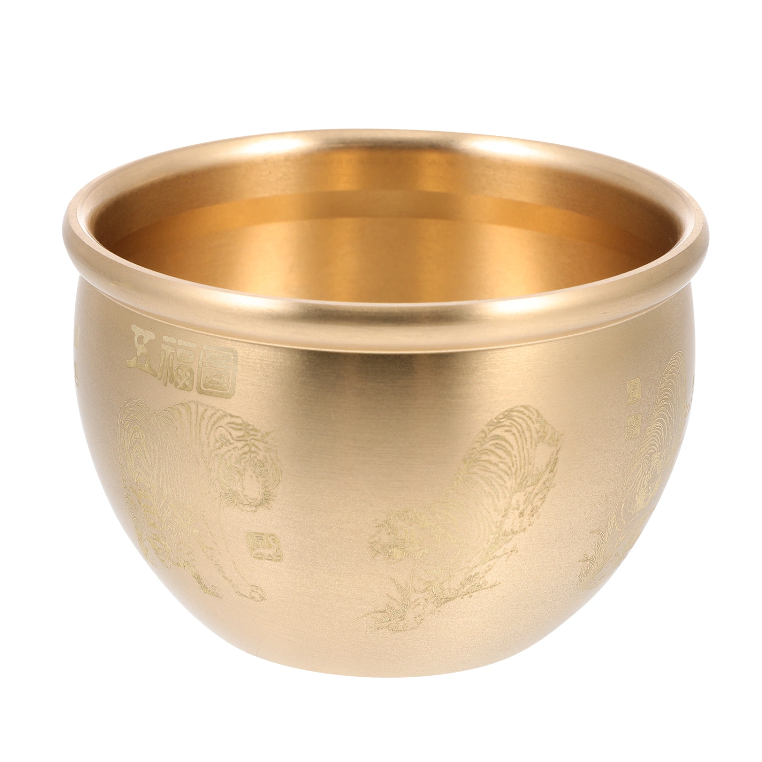 Copper Cornucopia Ornament Mini Desktop Ashtray Wealth Basin Decor (Golden)