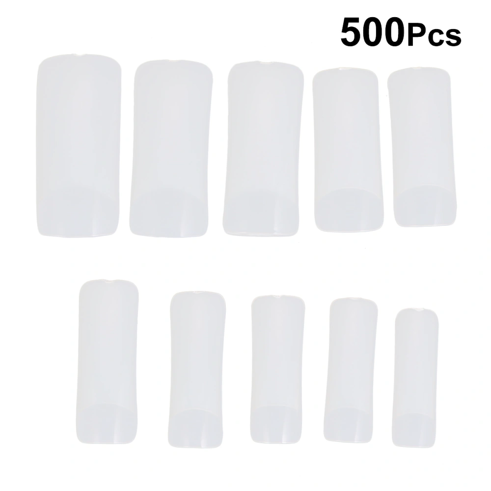 1 Box Fake Nail Pieces Plain Color Nail Decals Artificial Nails Pastes DIY Manicure Supplies for Christmas (Half)