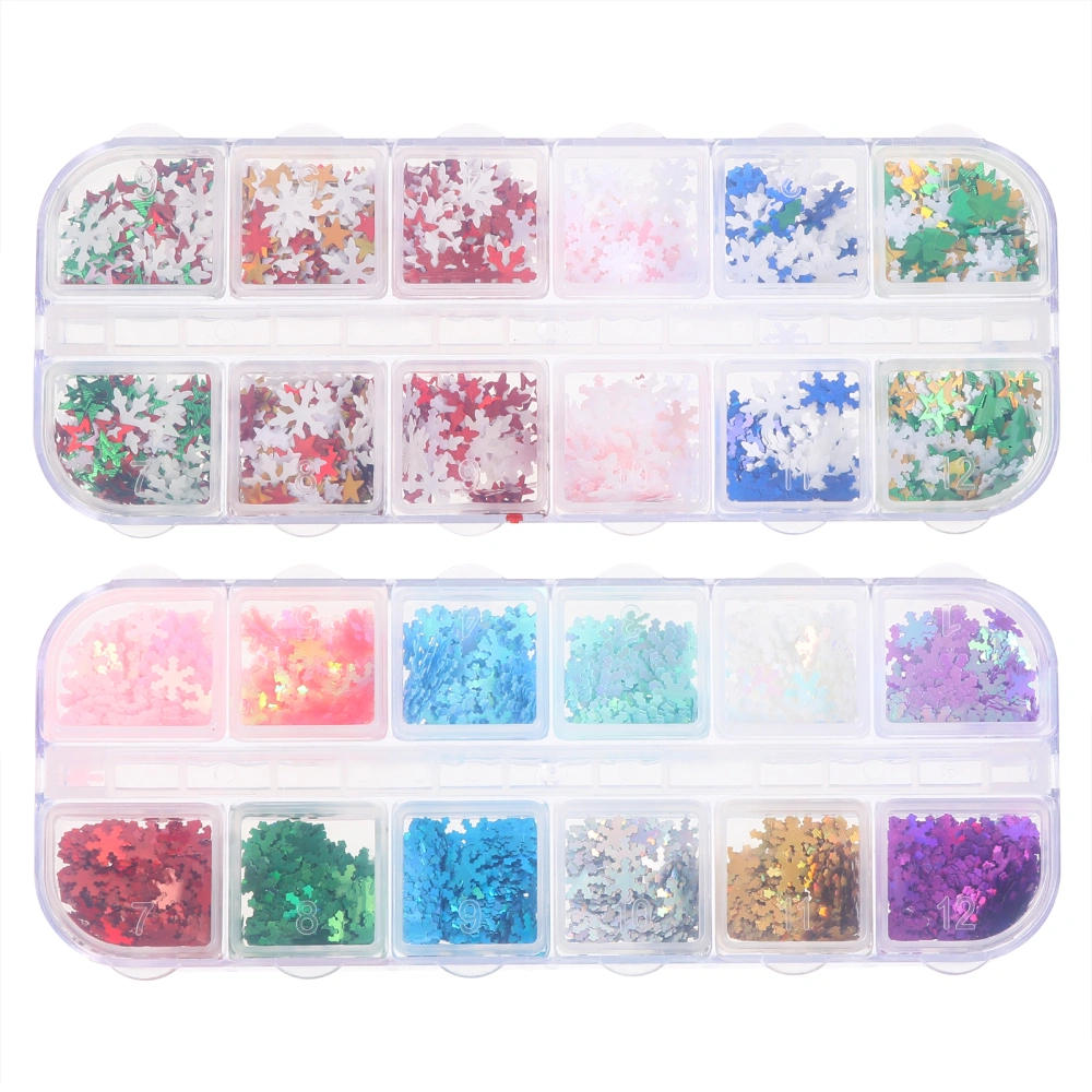 2 Boxes Christmas Nail Sequins Nail Art Stickers DIY Manicures Decoration