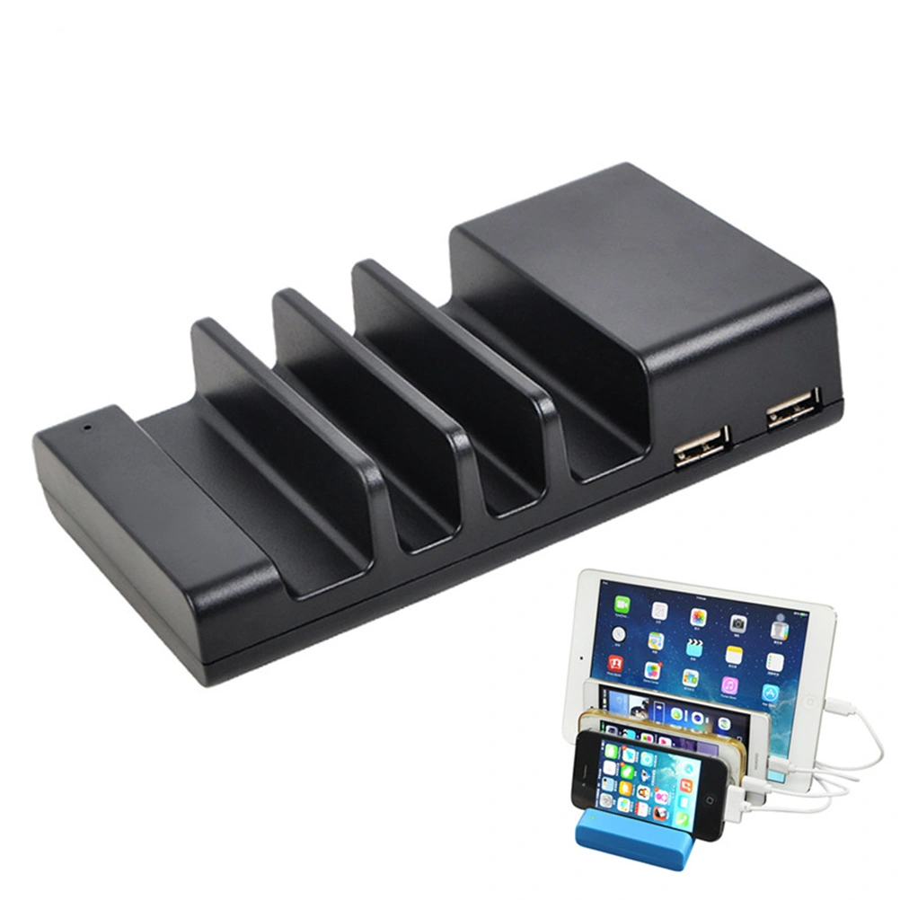 Multiple Powerhouse 4 Ports USB Charging Station-Hub Dock For Phones Tablets And Wearable Devices Black (EU Plug)