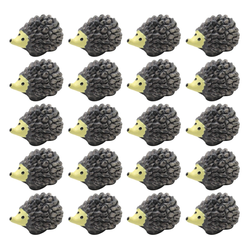 20pcs Mini Hedgehog Figurines Mini Animal Ornaments Potted Plants Decorations