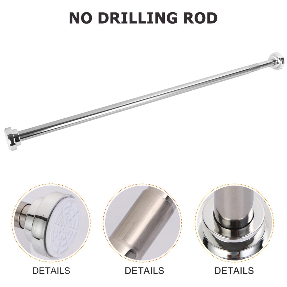 Telescopic Stainless Steel Seamless Adjustable Tension Window Rods Closet Rod