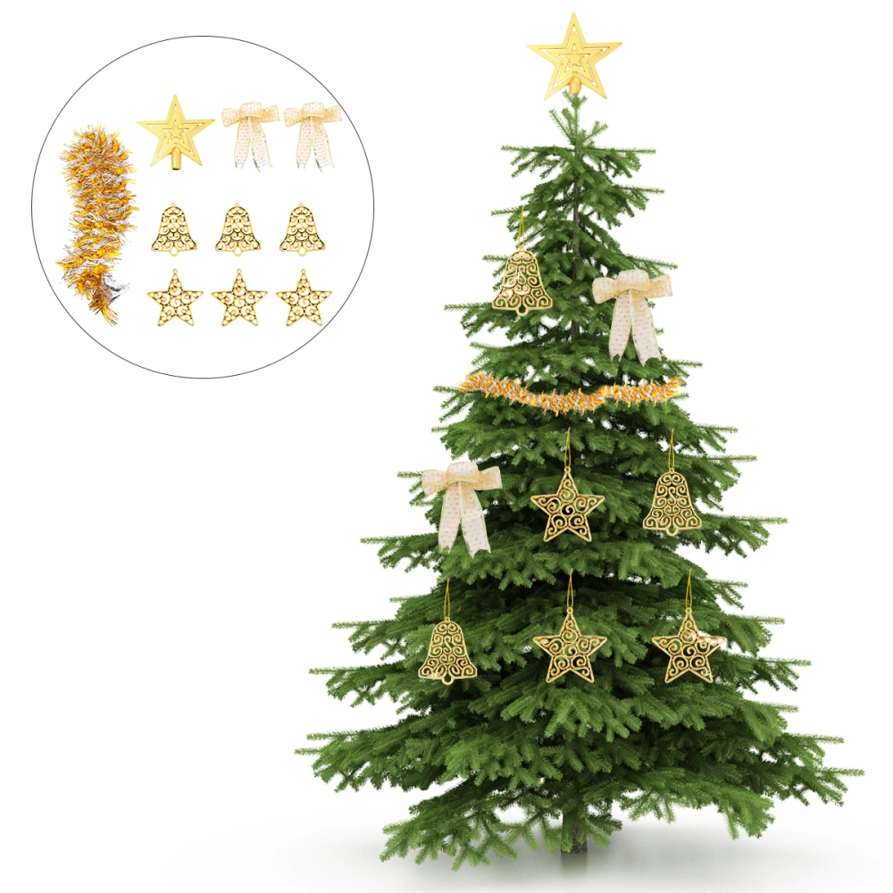 10pcs Christmas Tree Pendant Pentagram Hanging Accessory Decorative Ornament Kit