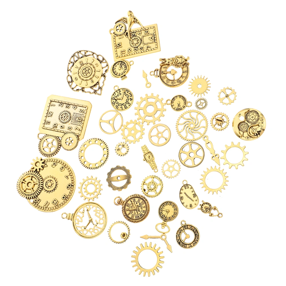 40Pcs Retro Punk Charms Small Watch Dial Decors Decorative Punk Gears Gear Charms (Mixed Style)