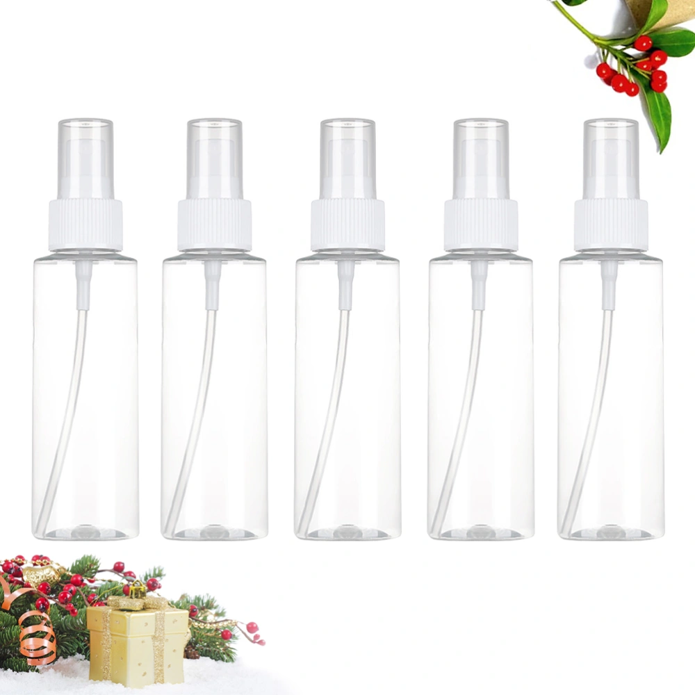 5pcs Empty Spray Bottles Clear Plastic Bottle Portable Refillable Cleaning Fluid Containers