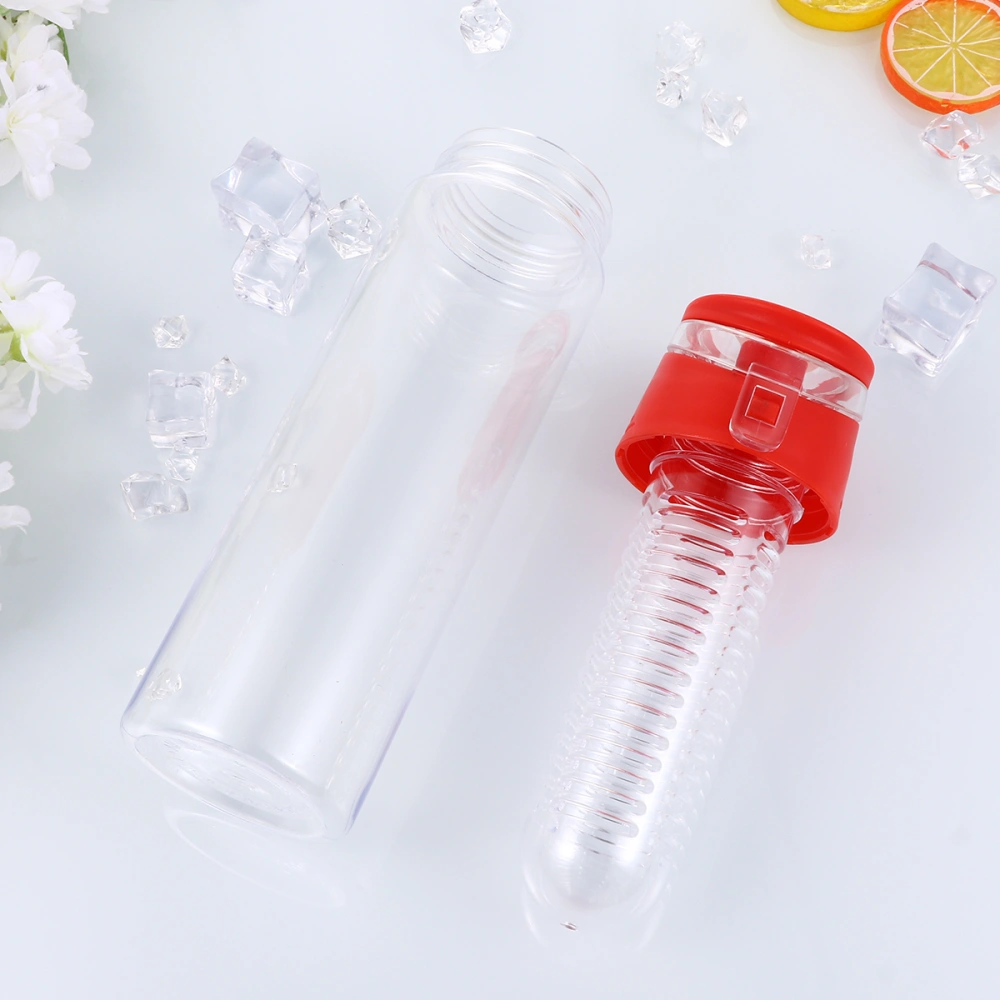 700ML Outdoor Fruit Lemon Hand Cup Portable Leakproof Plastic Water Space Water Bottle (Red)