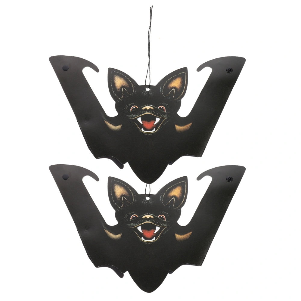 2Pcs Folding Bat Decors Halloween Bat Adornment Halloween Party Decors