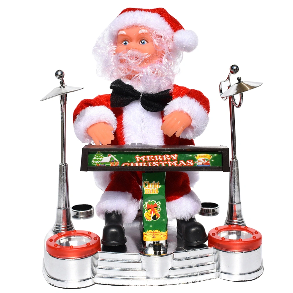 Creative Santa Claus Toy Christmas Doll Decor Battery Operated Musical Moving Figure Holiday Decoration without Battery