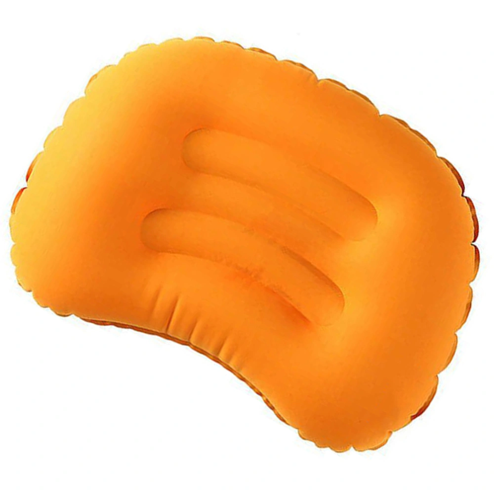 1PC Lightweight Inflatable Pillow Multifunctional Nap Pillow Portable Cushion for Outdoor Travel Camping (Orange)