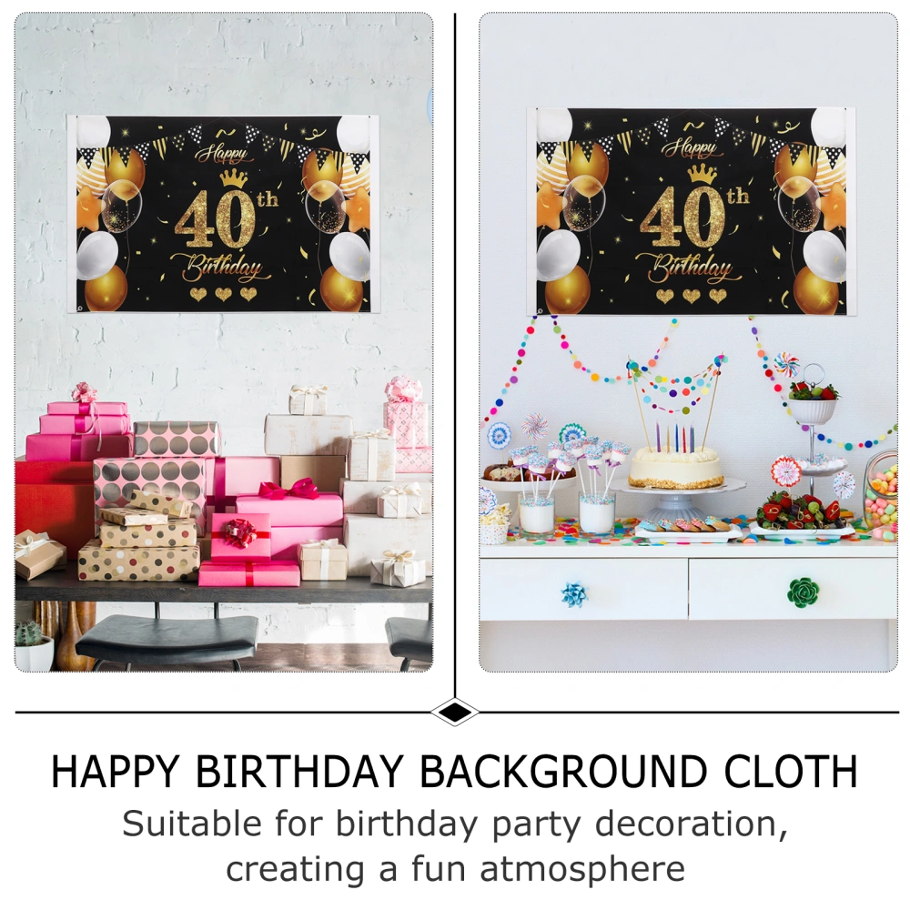 1pc Birthday Photographic Background Cloth Birthday Backdrop (40 Years Old)