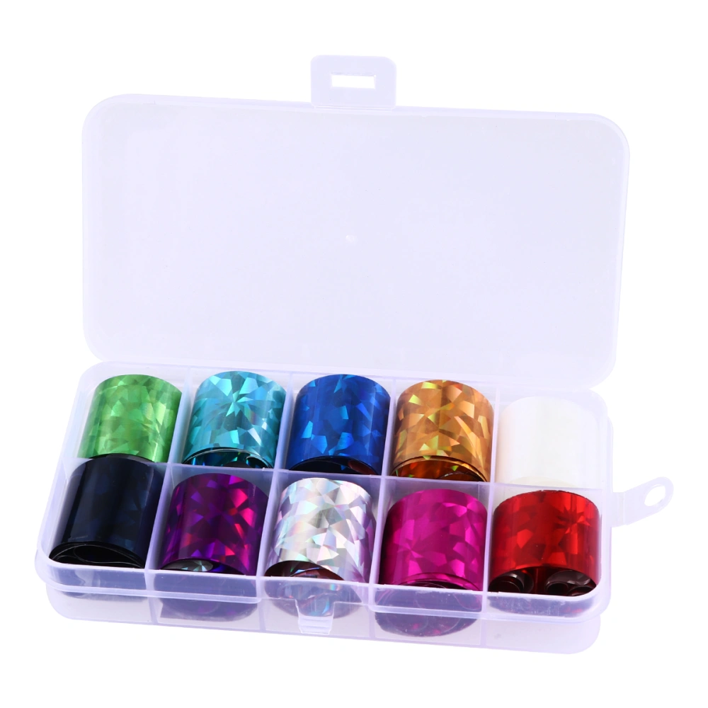 30 Rolls Nail Foil Transfer Stickers Colorful Nail Decals DIY Nail Art Supplies Manicure Decor for Women (10 Rolls/Set)