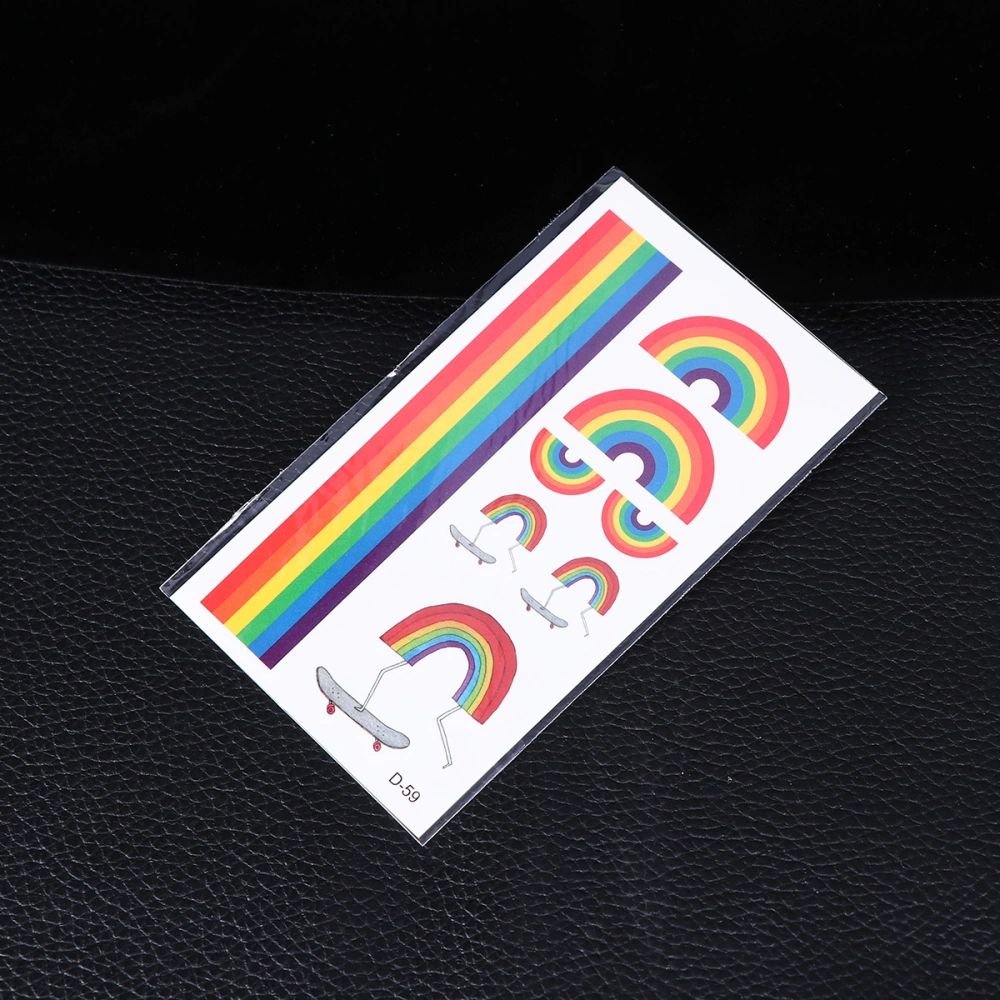 10 Pcs Rainbow Body Tattoos Waterproof Coloful Stickers for Women Men