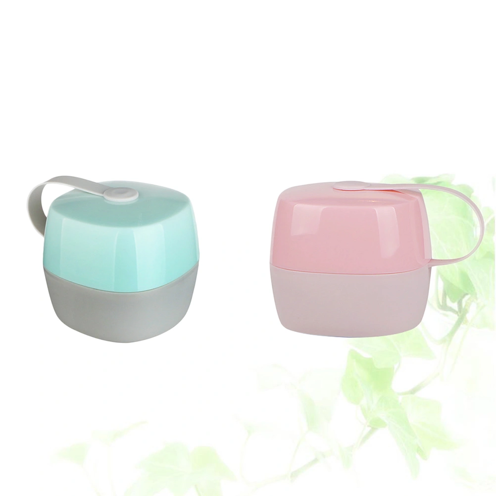 2PC Portable Pacifier Boxes Finger Gutta-percha Storage Comfort Wide Mouth Pacifier Boxes PP Play Boxes (Green and Pink)