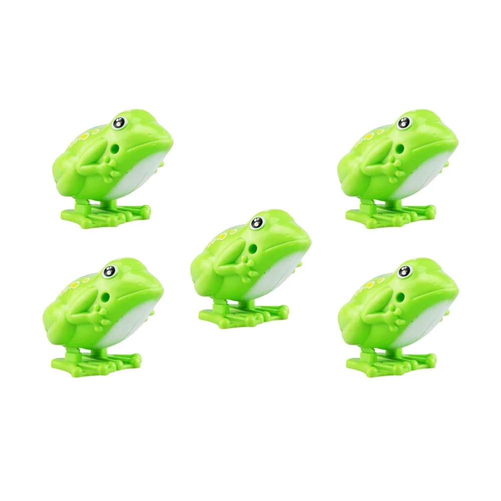 5Pcs Bouncing Frogs Clockwork Toys Funny Plastic Jumping Frogs Classic Educational Toys Gifts for Kids Children