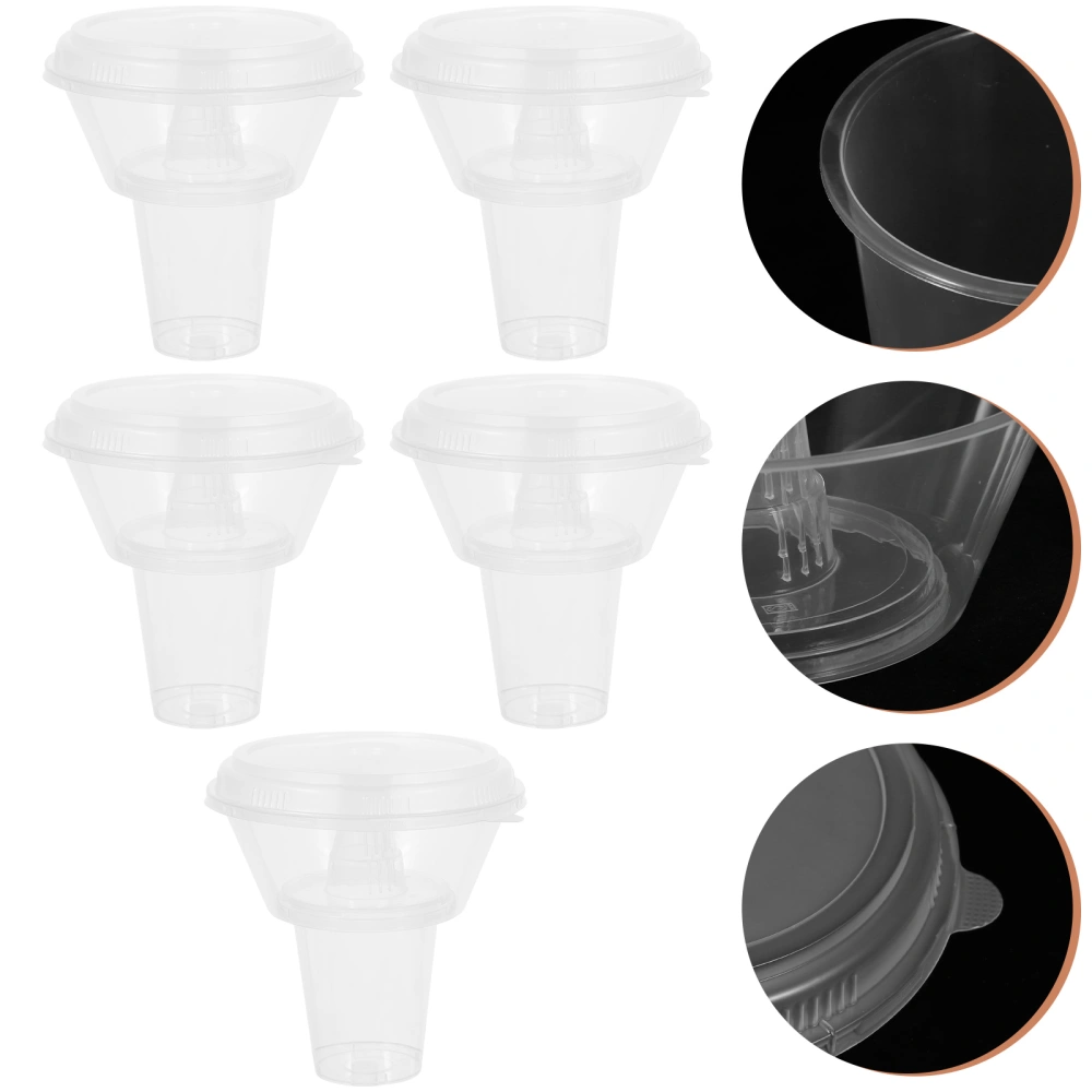 5 Sets of Combined Beverage Cups Portable Food Bowls Convenient Snack Bowls Snack Accessory