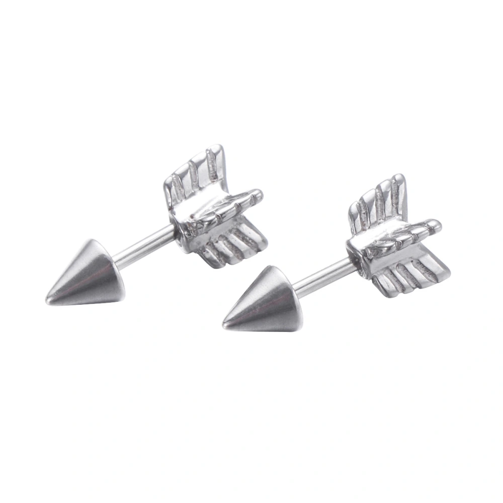 Fashion Jewelry Trendy Style Arrow Earrings for Women Party Gifts Unique Stud Earrings 6mm (Steel Color)